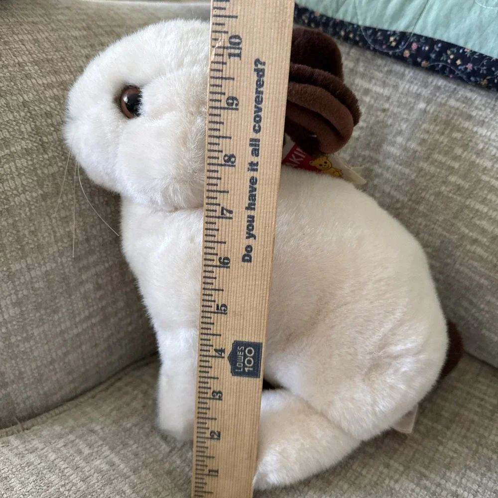 Vintage Dakin 1988‎ Cream and Brown Smudge Bunny Rabbit Plastic Whiskers NWT